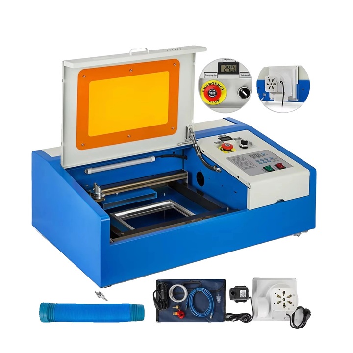 Gravator laser 40W, precizie inalta, compatibilitate materiale, 300x200mm
