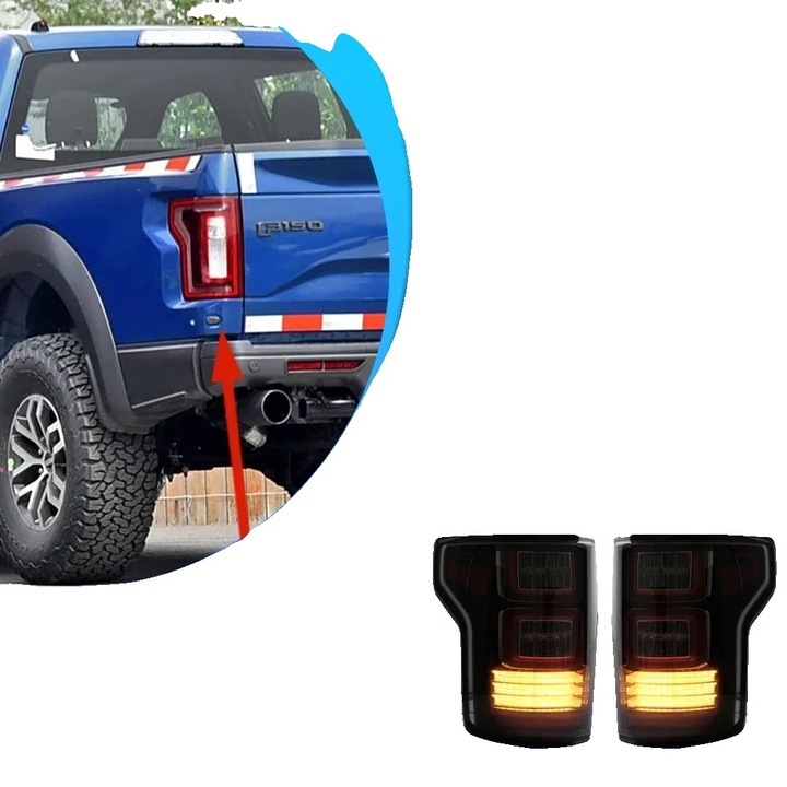 Hátsó lámpák Ford F150 2015-2019, tartós, multifunkcionális, piros, 6kg