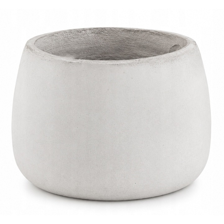 Ghiveci ceramic Polnix, 33x23cm, bej, forma rotunda, modern-industrial