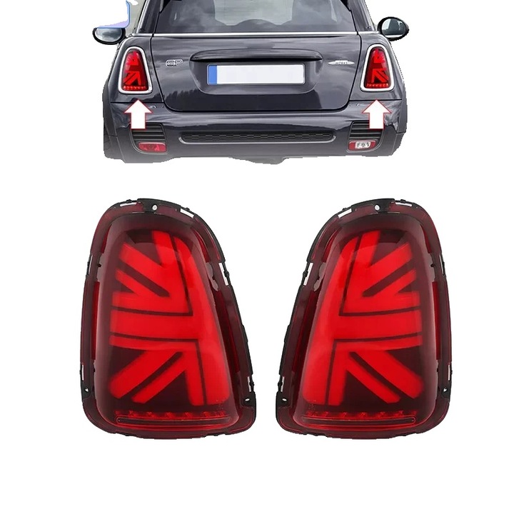 LED hátsó lámpák készlet, fekete-piros, 12V, víz- és ütésálló, 2007-2014, 2 darab