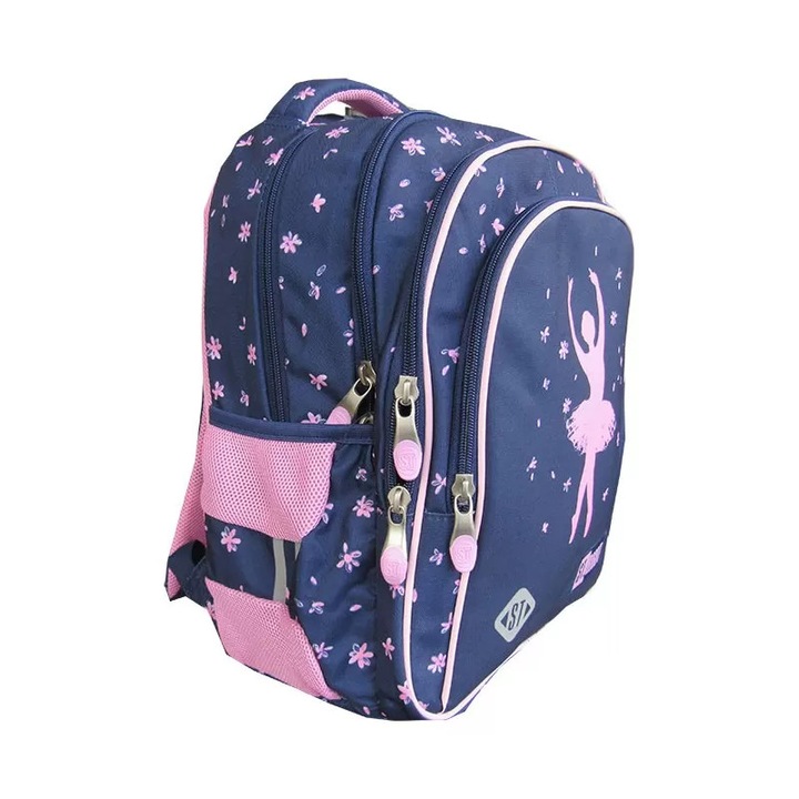 Ghiozdan clasele I-IV, 4 compartimente, Majewski, Gama St. Right, Colectia Pink Ballerina 2026, BP-58