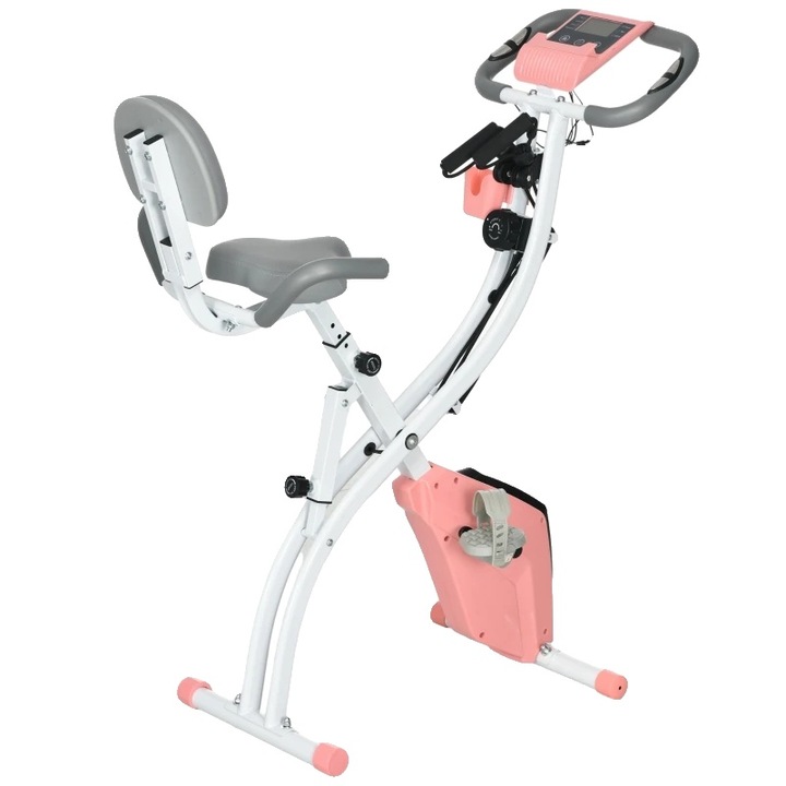 Összecsukható fitnesz kerékpár, 2 az 1-ben, 8 ellenállási szint, fekete, állítható