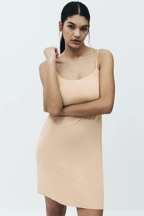 Marks & Spencer, Rochie elastica cu bretele ajustabile, Bej deschis