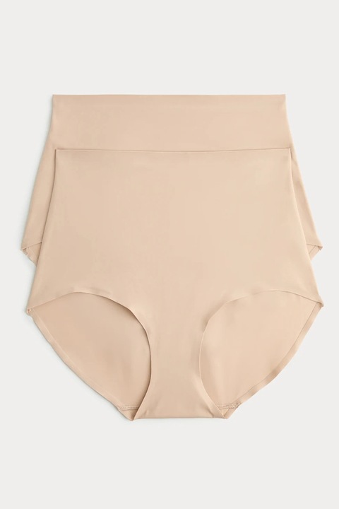 Marks & Spencer, Set de chiloti modelatori cu talie inalta - 2 perechi, Bej deschis