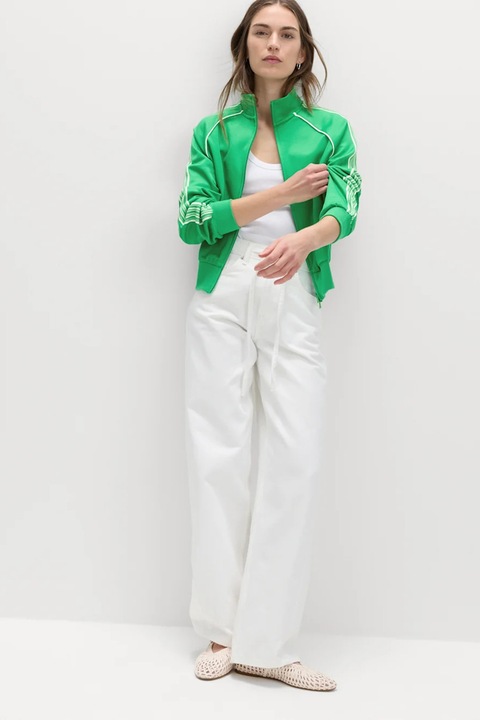Marks & Spencer, Bluza de trening cu maneci raglan si fermaor, Verde