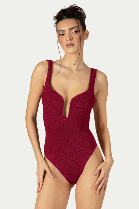 Paramidonna, Egyrészes fürdőruha hátul kivágással, Sötétpiros, One Size