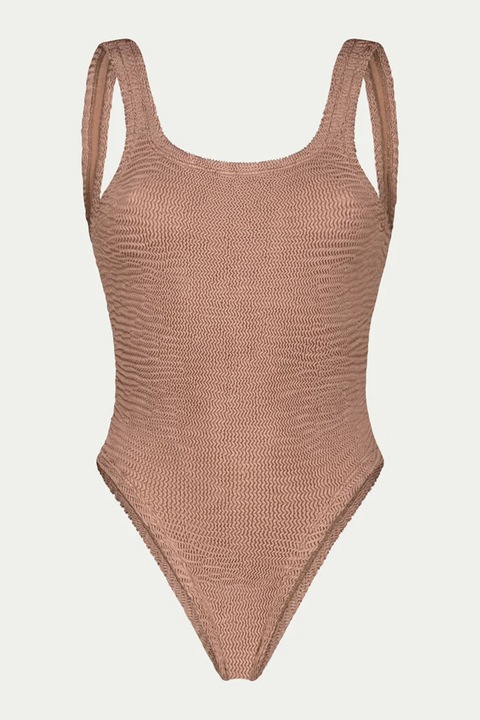 Paramidonna, Hailey texturált egyrészes fürdőruha, Púderrózsaszín, One Size