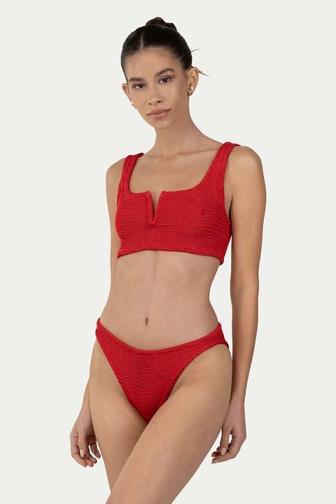 Paramidonna, Texturált kétrészes fürdőruha, Piros, One Size