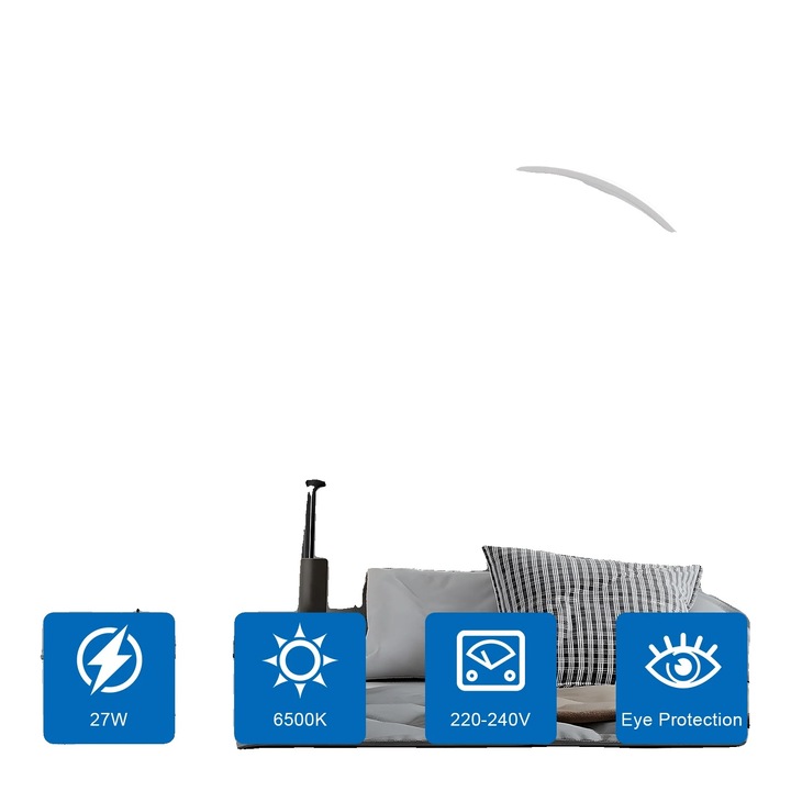 Модерна апликация за стена, бяла, LED, 220V, 10-15кв.м