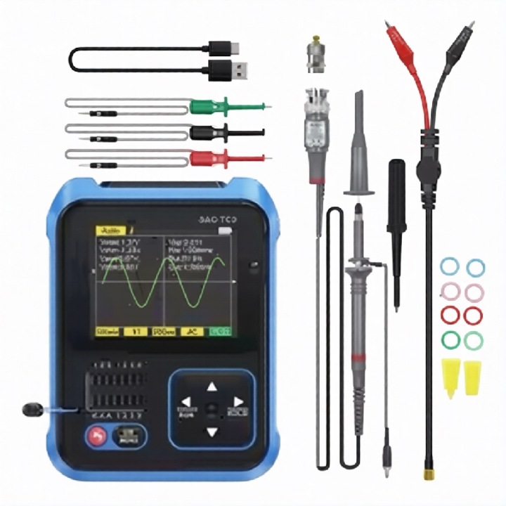 Osciloscop digital portabil FNIRSI DSO-TC3, tester tranzistori, generator de semnal, ecran 2, 4 inch, 79x103x31mm