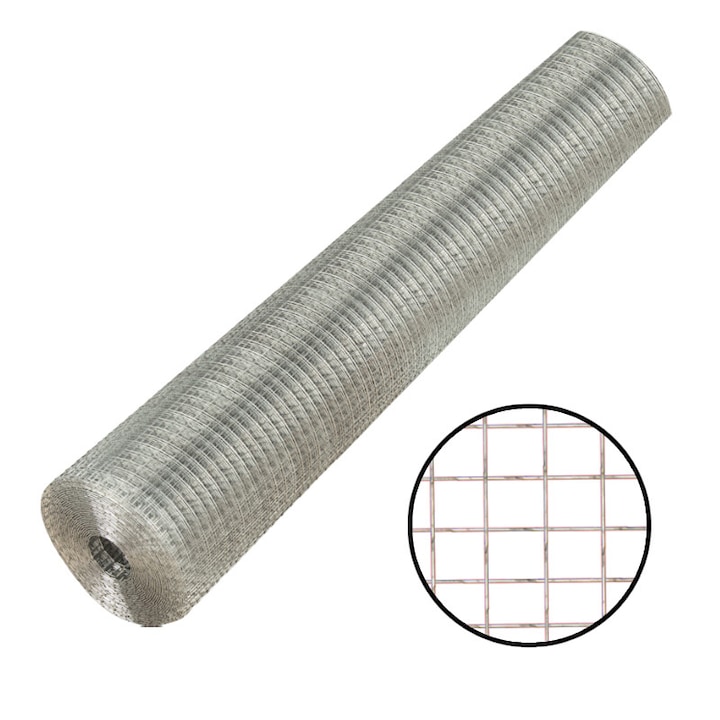 Plasa Sudata Zincata, MoftX 0.9mm, 13x13mm - 10m