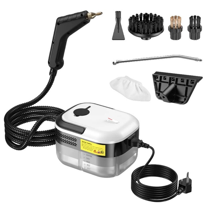 Aparat de curatat cu abur, 1500W, negru, 1200ml, 2m