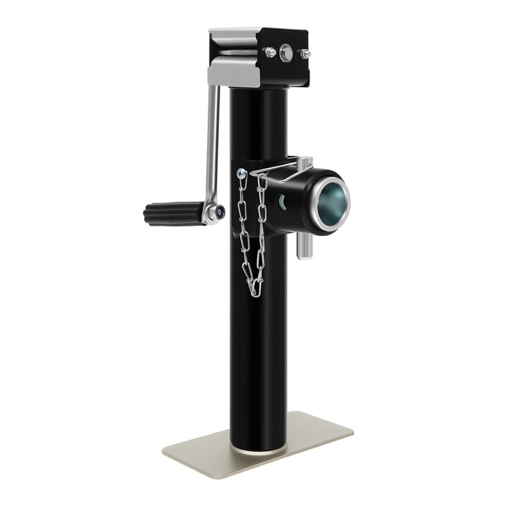 Cric auto, Mecanic cu manivela, Capacitate 1 t, Inaltime de ridicare 26 cm, Otel Q235B, Zincat si vopsit in camp electrostatic, Negru