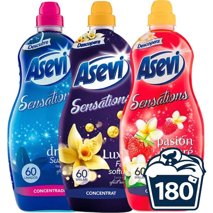 Balsam Rufe, Asevi, Sensations Dream + Luxury + Passion, 3 x 1, 5L, 180 wash