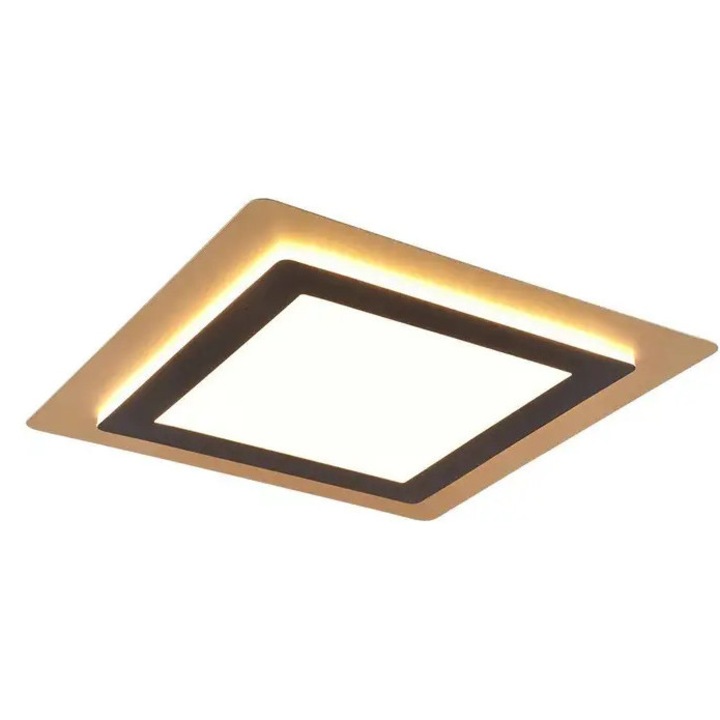 Плафониера TRIO MORGAN, 1x SMD, 46W, 6000lm, 2700-6500K, дистанционно управление, черен, златист, 641510280