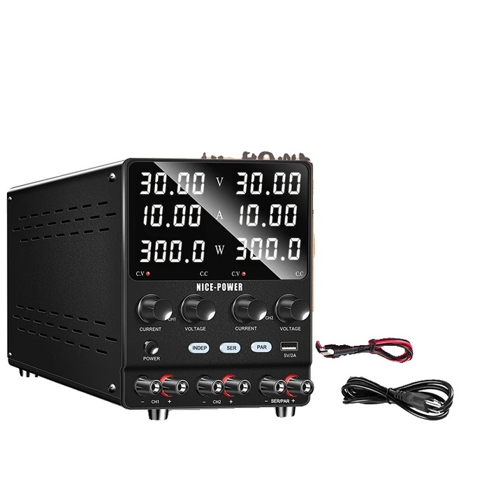 Двойно захранване 30V 10A, регулируемо, компактно