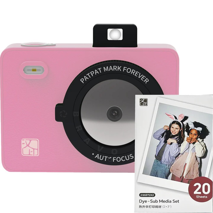 Hanin Z5 Instant Fényképezőgép Szett – Party Csomag – 30 Fénykép Mellékelve, Rózsaszín, Bluetooth
