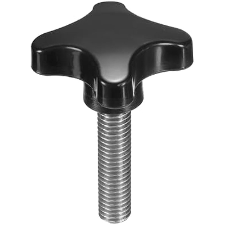 Бутон за затягане 4 точки, 1/2"-13 UNC, пластмаса и желязо, 44x82мм
