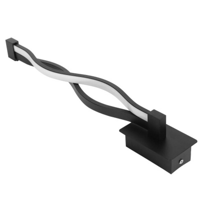 LED вълнообразна апликация за стена 16W черен алуминий 46x6.6x8cm