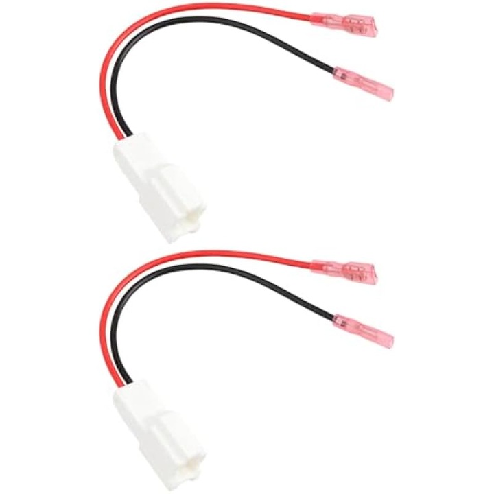 Autó hangszóró kábel adapter, 2 tűs, 2 db-os szett, fekete
