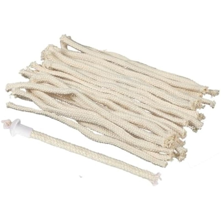 21 db fonott pamut kanóc készlet 16cm fehér 7mm kerámia tartóval