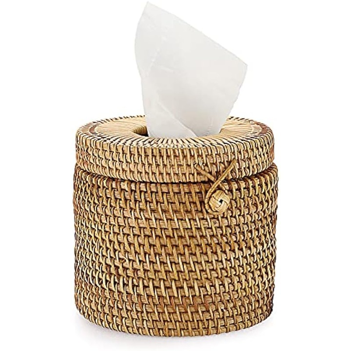 Természetes rattan szalvétatartó 15x14cm