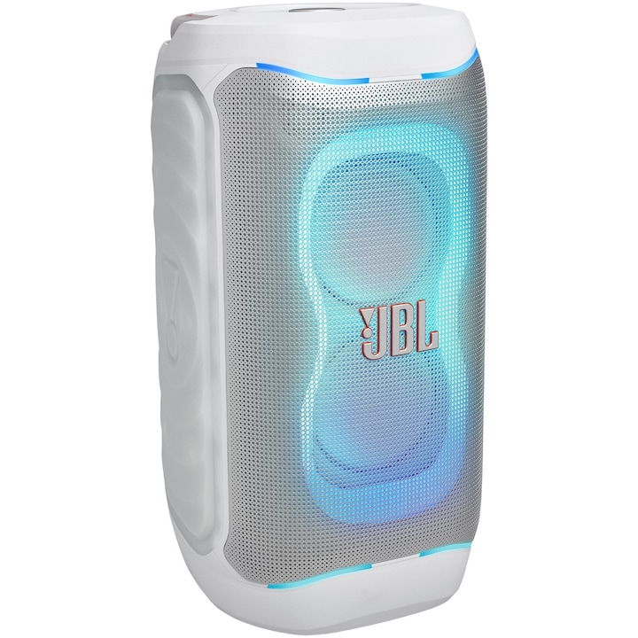 Sistem audio portabil JBL Partybox 130, 200W RMS, Bluetooth 6.0, Auracast, Autonomie pana la 15h, Baterie detasabila, IPX4, Alb