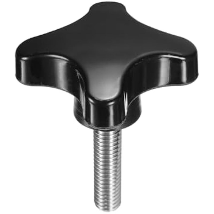 4 pontos szorító gomb, 3/8"-16 menet, műanyag és vas, 70x44mm