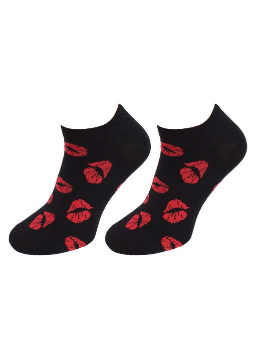 Мъжки чорапи Marilyn Footies Kiss Kiss, памук, черен, 41x45
