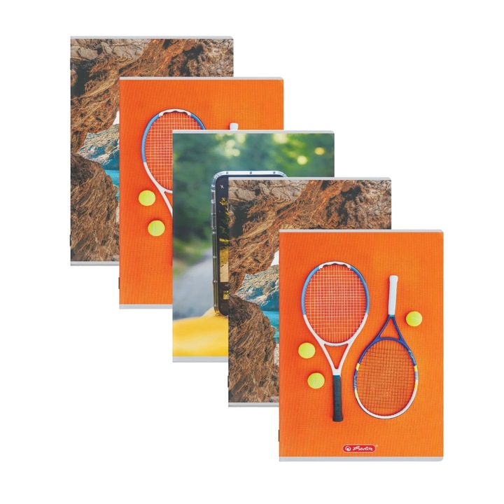 Herlitz A4 füzet szett, 5 db, 60 lap, 70 g/m2, Megamix 2 motívum, vonalas