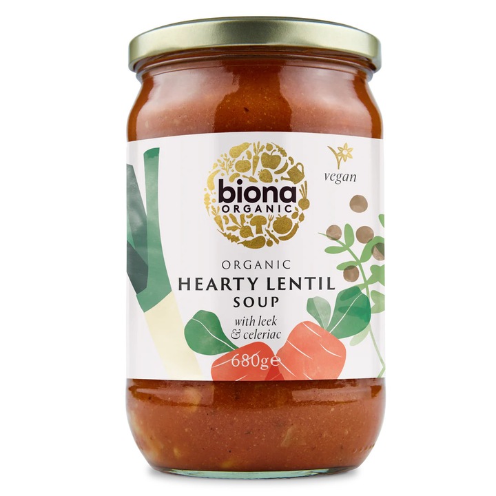 Supa de linte cu legume bio 680g Biona