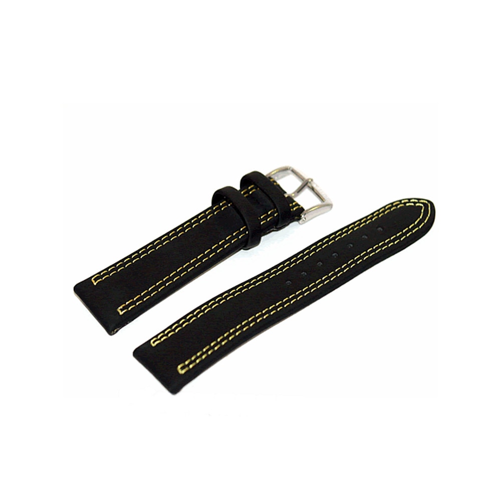 Curea de ceas Di-Modell Colorado 1245-03222, 22 mm, Negru, catarama argintie