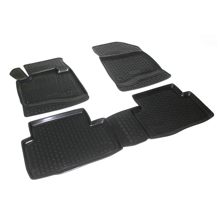 Set 4 covorase/presuri din cauciuc negru antiaderent dedicate Covoare cauciuc stil tavita OPEL INSIGNIA dupa 2017