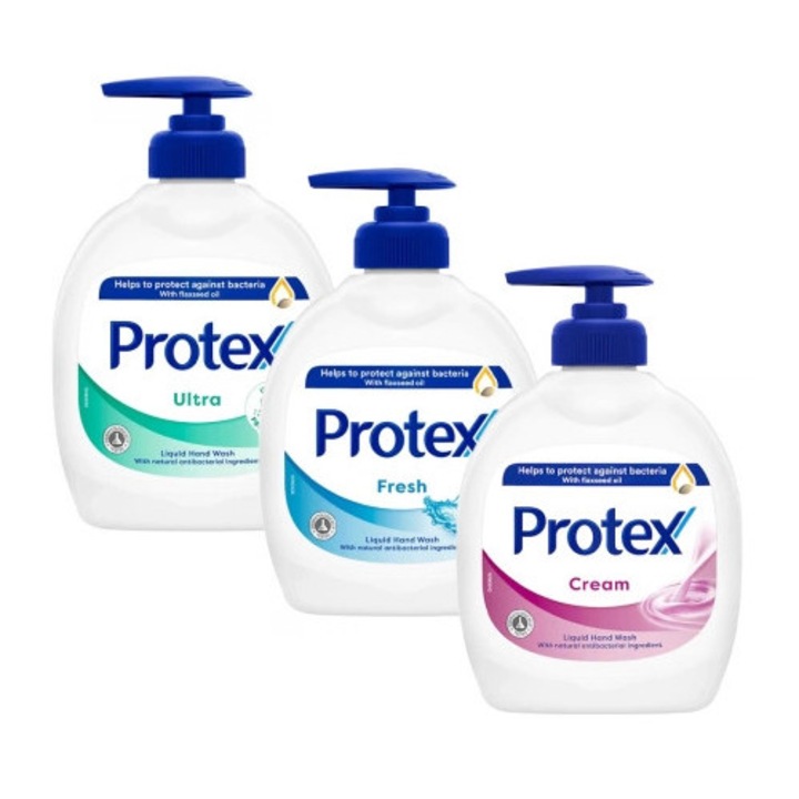 Sapun lichid antibacterian PROTEX, Ultra, Fresh, Cream, 3 x 300 ml