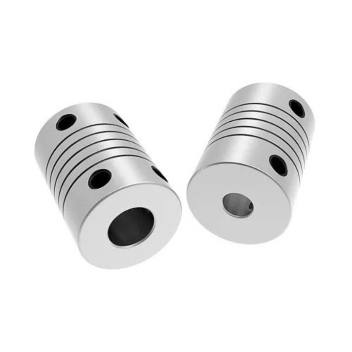 Cuplaj flexibil, Matik, 8x6, 35 mm, fabricat din aliaj de aluminiu, pentru motor pas cu pas, amortizare eficienta a vibratiilor, rigiditate torsionala ridicata, reactivitate excelenta, inertie redusa, transmitere fara joc a miscarilor de rotatie, ideal