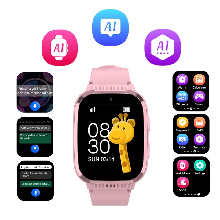 Ceas inteligent Apple Watch Series 11, 64 GB, roz, S/M, rezistent la apa 50 m, GPS, Wi-Fi