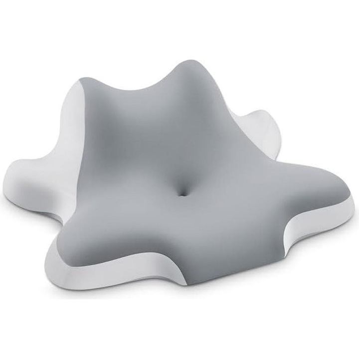 Perna ergonomica pentru gat, spuma cu memorie, suport dual, husa din matase rece, 30x50cm