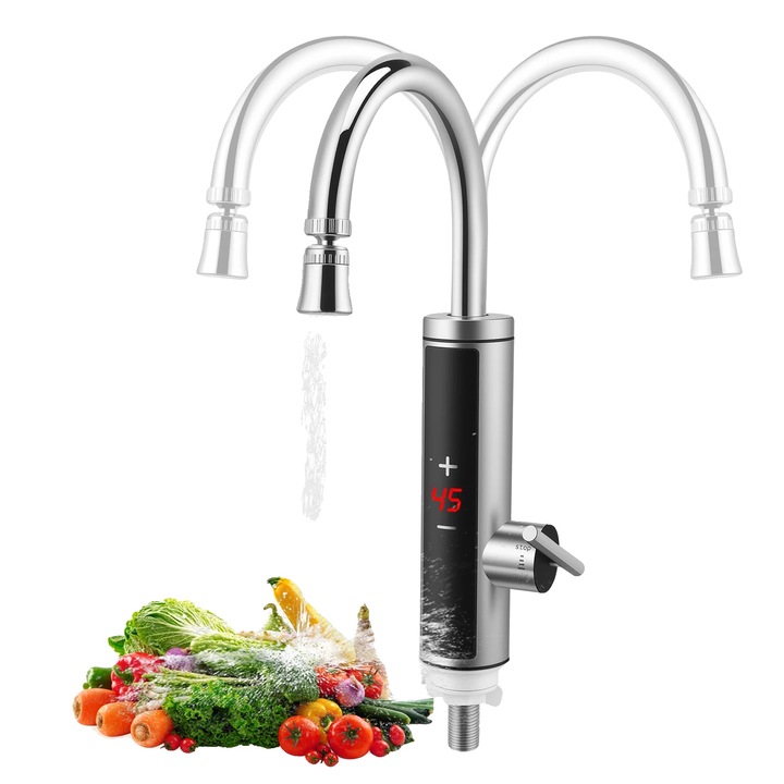 Robinet electric incalzitor apa instant LED afisaj temperatura 30-60C compact