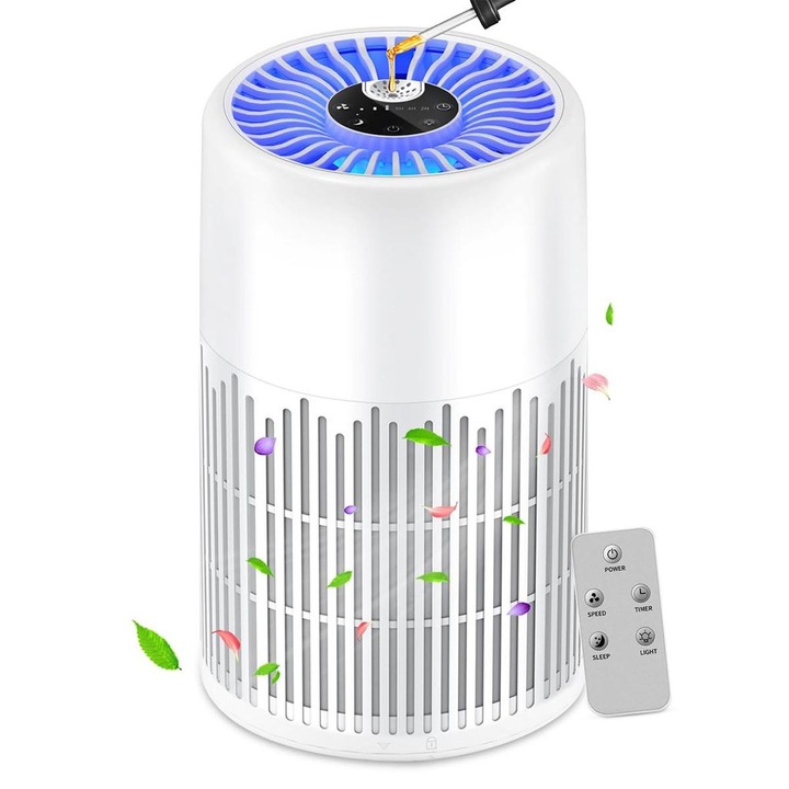 Légtisztító 360, HEPA H13 szűrő, aromaterápia, fehér, 20m