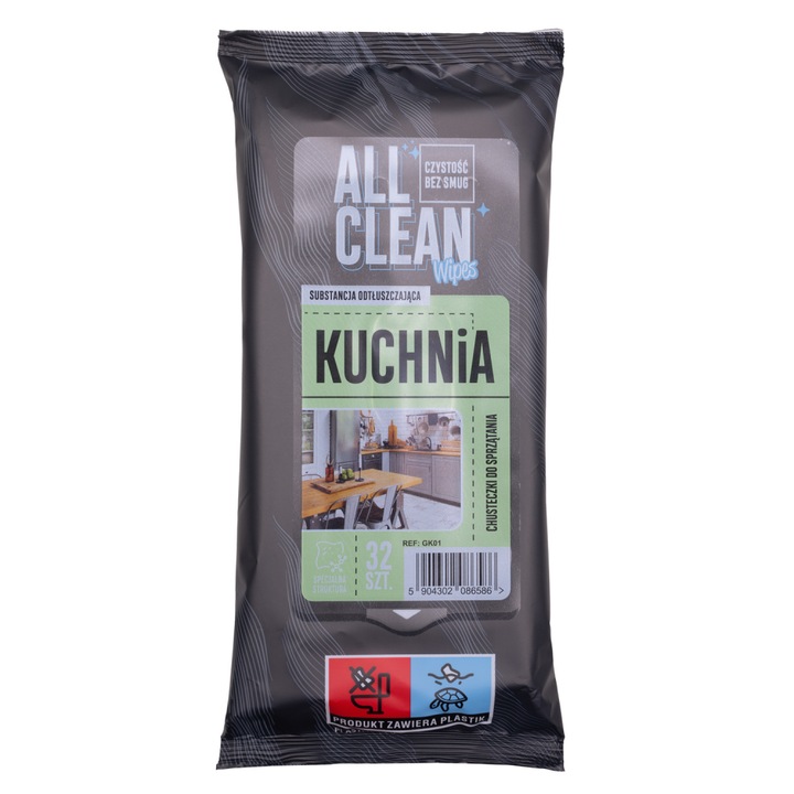 ALL CLEAN konyhai törlőkendők, zsírra és szennyeződésre, 32 db