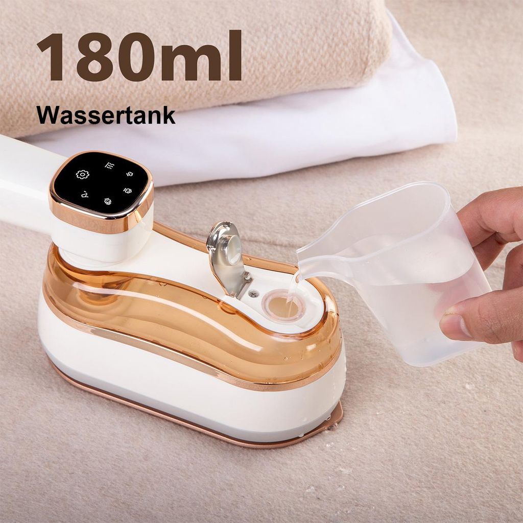 Aparat de calcat cu abur portabil 2-in-1, alb, 180ml, pliabil