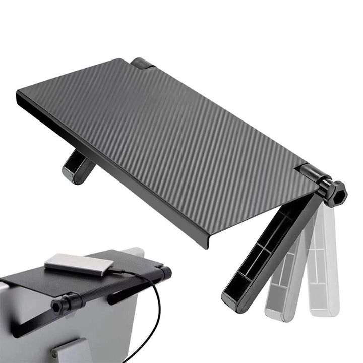 Állítható polc televízióhoz és monitorhoz 33x16 cm, csúszásmentes, összecsukható