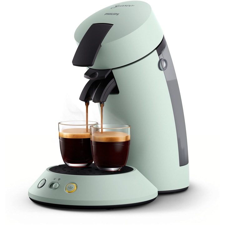 Aparat de cafea Philips Senseo Original Plus (alegerea concentratiei cafelei, tehnologie de stimulare a cafelei, fabricat din plastic reciclat), menta, CSA210/20