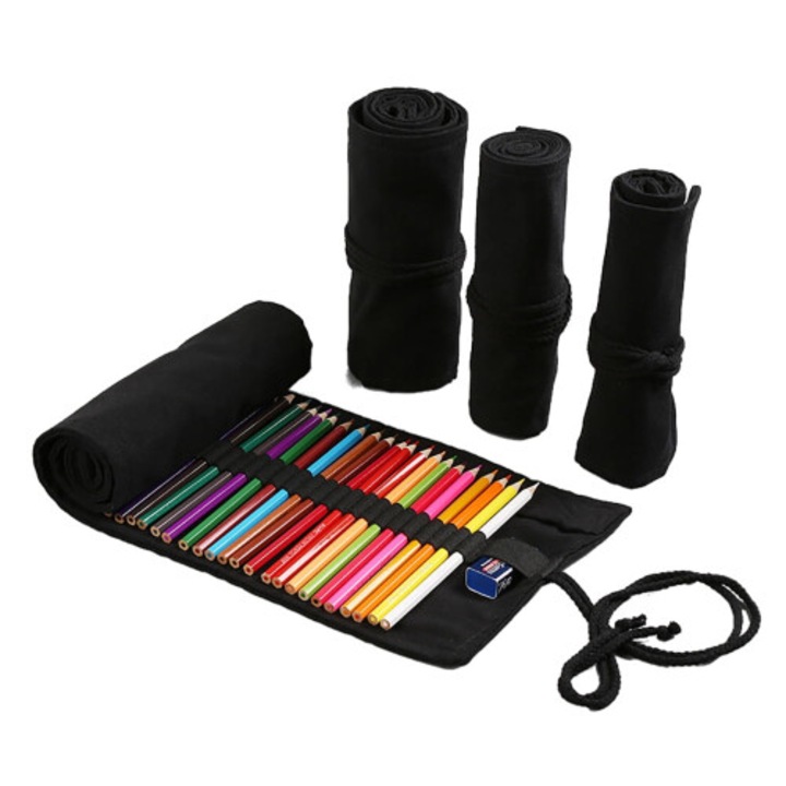 Penar textil tip rulat, 12-72 compartimente, multicolor