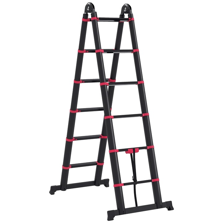 Scara aluminiu 3.8m 12 trepte antiderapant capacitate 150kg