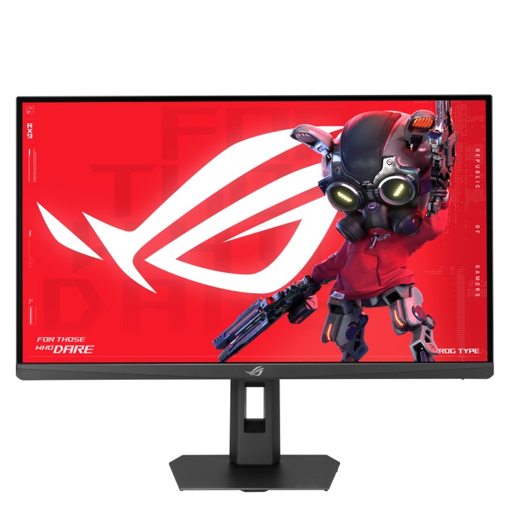 Монитор Gaming Asus ROG Strix XG27UCS Gen2, 27", Двоен режим 4K (3840x2160)/ 160Hz, FHD (1920x1080)/324Hz, Fast IPS, 0.3ms (мин.), G-Sync съвместим, VRR, ELMB Sync, Shadow Boost, AI Visual, Crosshair, DP 1.4, HDMI 1.4, USB-C (DP), Pivot, Черен
