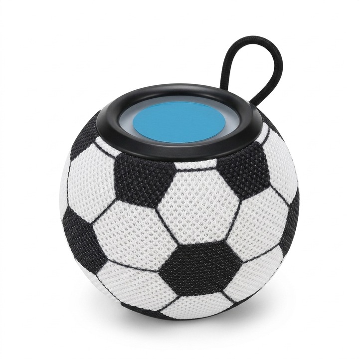 Elworld GTS-2381 Mini difuzor Bluetooth portabil, in forma de minge de fotbal, iluminare LED RGB, utilizare in exterior si interior, Bluetooth 5.3, cel mai bun cadou pentru Cupa Mondiala