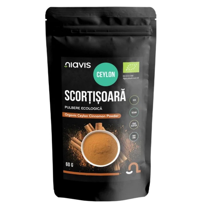 Scortisoara Ceylon Pulbere ecologica, 60g, Niavis, certificat ecologic, 100% natural