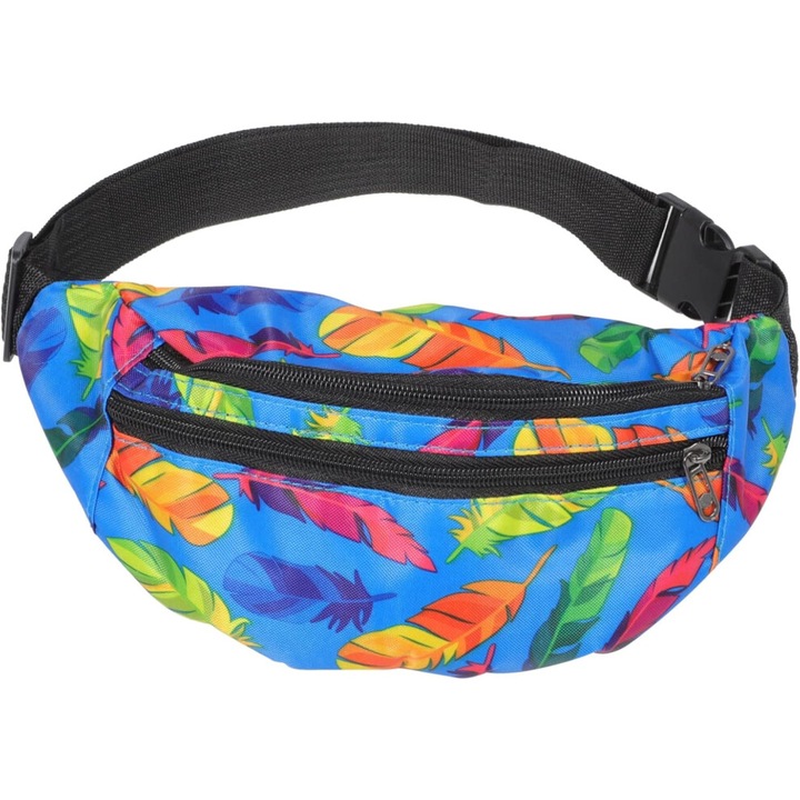 Férfi sport övtáska, nylon, kék, 31x14cm, könnyű, strapabíró