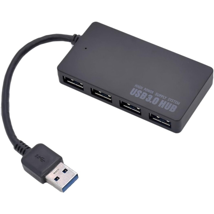 USB хъб с 4 порта 3.0 черен 7,5x4,2см комплект